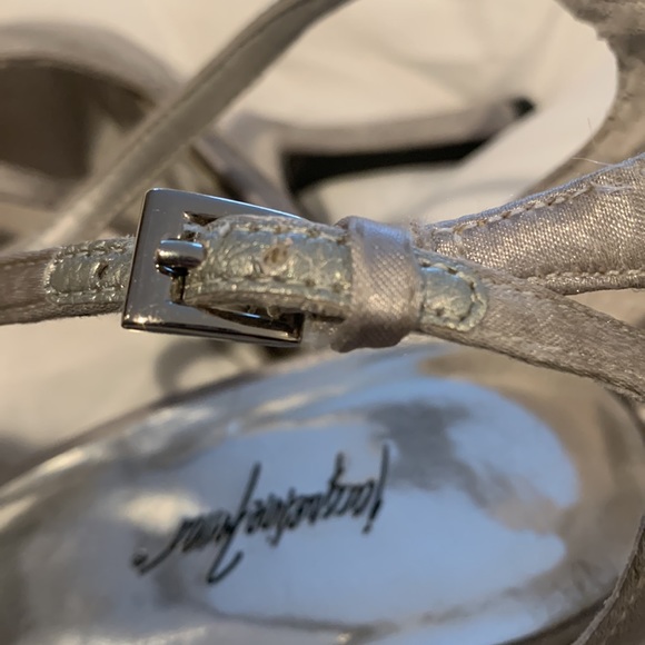 Jacqueline Ferrar Silver Open Toe Ankle Strap Evening Size 9.5 - Picture 9 of 9